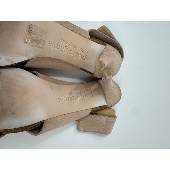 Pedro Garcia Libby Suede Cross Strap Heeled Sandals Size 38 or 8 - Picture 7 of 12
